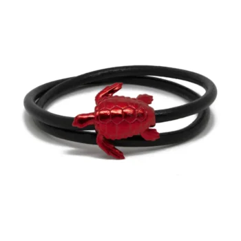n°203blr Bracciale doppio giro Tartaruga rosso