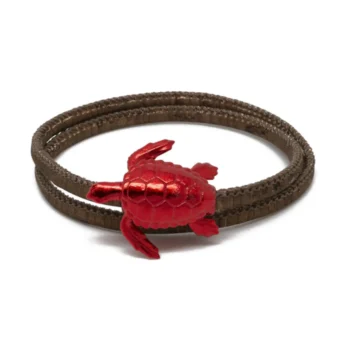 n°203br Bracciale doppio giro Tartaruga rosso